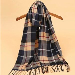 Classic Fall/Winter Plaid Scarf for Women or Men Soft Check Tassel Scarves